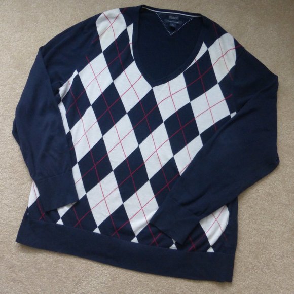 Tommy Hilfiger Other - Tommy Hilfiger Argyle V-neck Sweater XXL